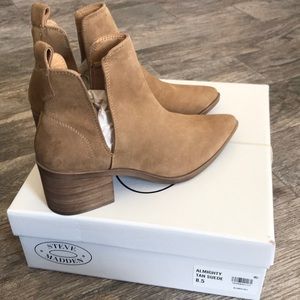 Steve Madden Taupe Almighty Tan Suede Bootie